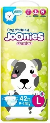 Joonies Подгузники Comfort L (9-14 кг) 42 шт