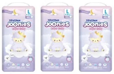 Набор 3 х Joonies Подгузники-трусики Royal Fluffy размер L (9-14 кг) 44 шт