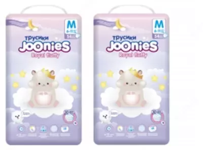 Набор 2 х Joonies Подгузники- трусики Royal Fluffy размер M (6-11 кг) 54 шт