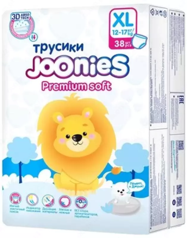 Joonies трусики Premium Soft XL (12-17 кг), 38 шт., 4 уп.