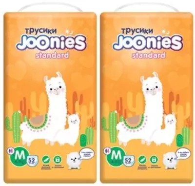 Joonies trusiklari Standart M, 6-11 kg, 52 dona, 2 ta qadoq