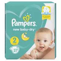 Pampers New Baby-Dry yangi tugilgan chaqaloqlar uchun tagliklar r.2 (4-8 kg) 27 dona.