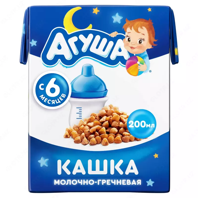 6 oylikdan sutli bo'tqa Agusha grechka. 200 g