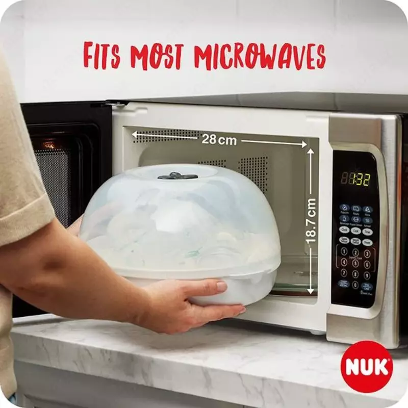 Nuk Micro Express Plus mikroto'lqinli bolalar shishasi bug ' sterilizatori