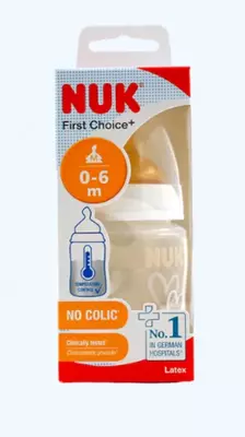 Nuk shishasi FC+ Temp lateks nipel bilan, 150 ml, oq