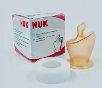Yuqori tanglay yorig'i bo'lgan bolalar uchun Nuk nipel, lateks