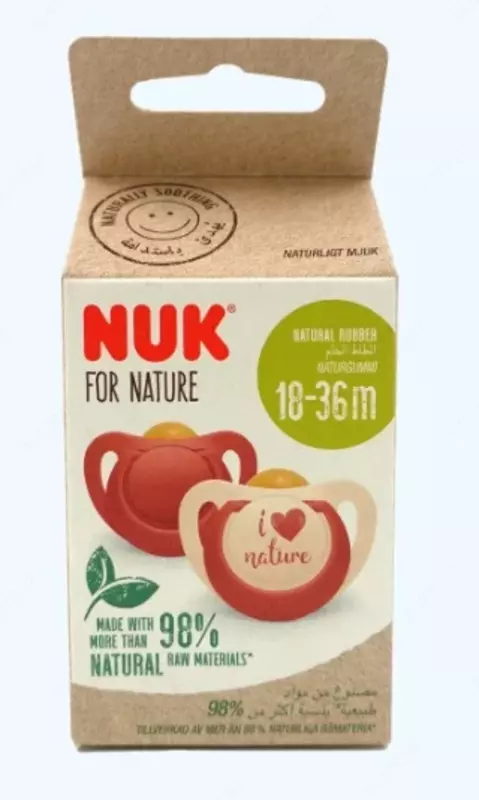 Nuk Соска-Пустышка for Nature, латексная, 18-36 мес., 2 шт