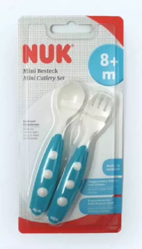 Nuk Ложка и вилка - детские столовые приборы  8+ мес.