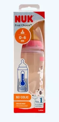 Nuk Бутылка FC+ Temp с латексной соской, жираф, 300 мл