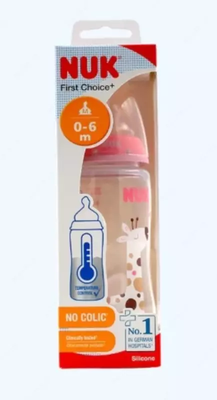 Nuk shisha FC+ Temp silikon nipel, jirafa, 300 ml