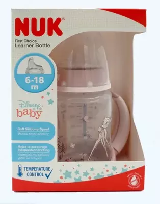 Nuk Бутылочка обучающая Temp с силиконовой соской Disney Bambi, 6-18 мес, 150 мл