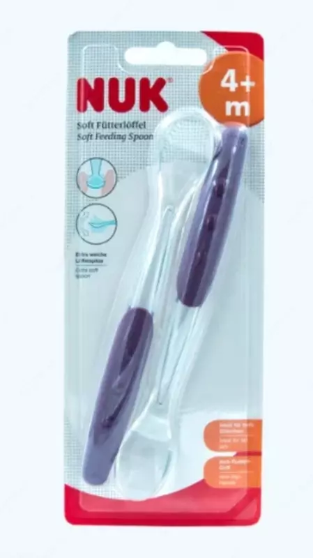 Nuk Ложка для кормления мягкая  4+ мес.  2 шт