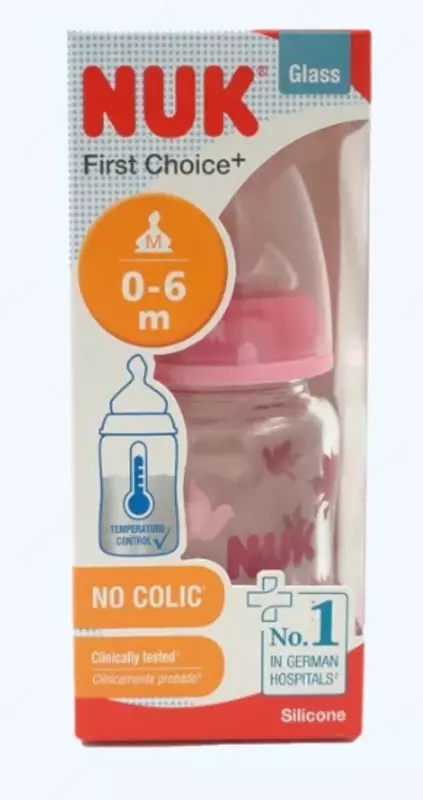 Silikon nipelli NUK FC+ Temp shishasi, shisha, 120 ml