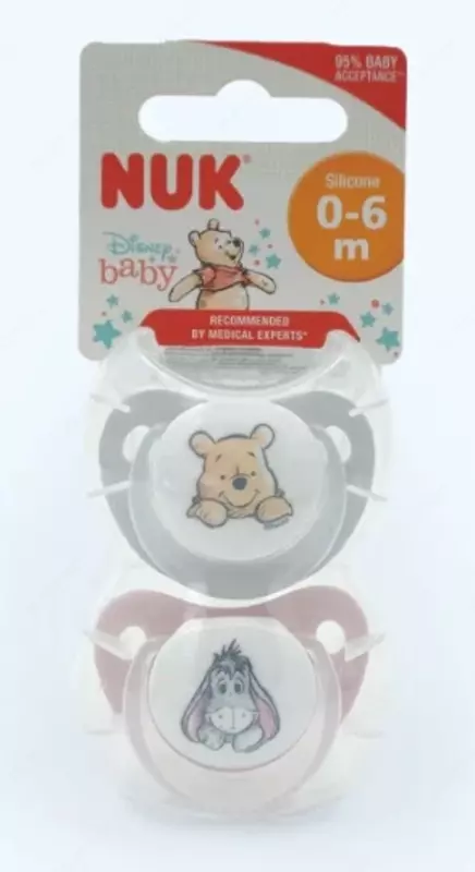 Nuk Пустышка Disney, силиконовая, 0-6 мес., 2 шт
