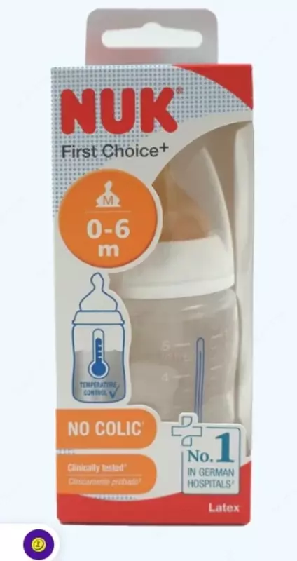 Nuk Бутылка Антиколиковая FC+ Temp с латексной соской, 150 мл