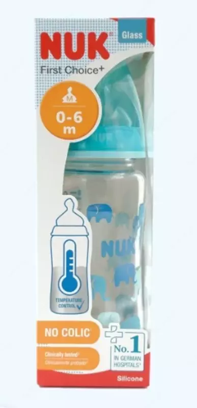 Silikon nipelli NUK FC+ Temp shishasi, shisha, 240 ml