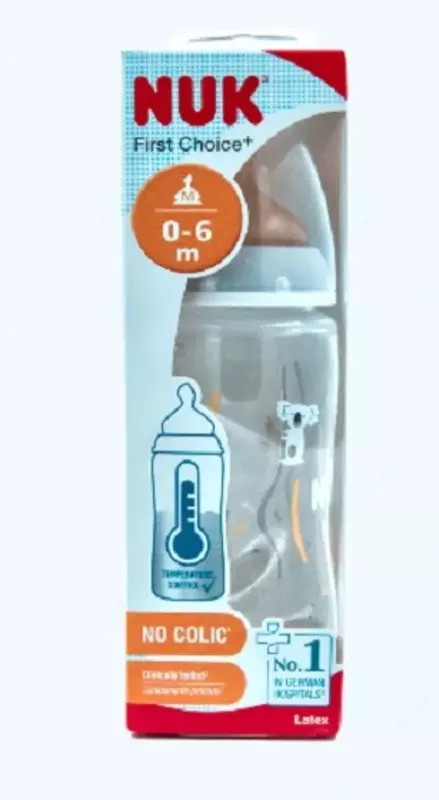 Nuk Бутылка FC+ Temp с латексной соской, носорог, 300 мл