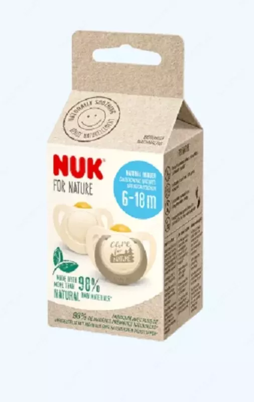 Nuk Пустышка for Nature, латексная, 0-6 мес., белая, 2 шт