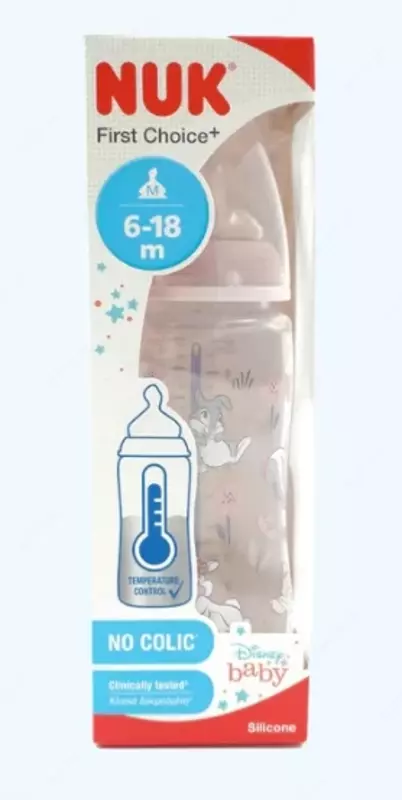 Nuk Бутылка FC+ Bambi Temp с силиконовой соской, 6+ мес., 300 мл