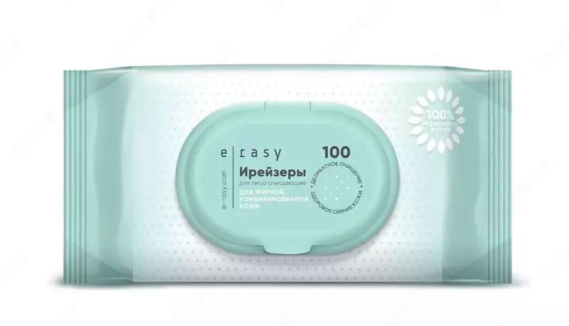 Ирейзеры для лица очищающие E-RASY для жирной и комбинированной кожи 100 шт