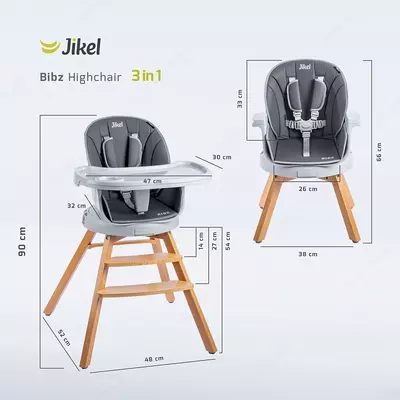 Стульчик для кормления Bibz от JIKEL 🇫🇷 (Франция) 360° трансформер 3 в 1