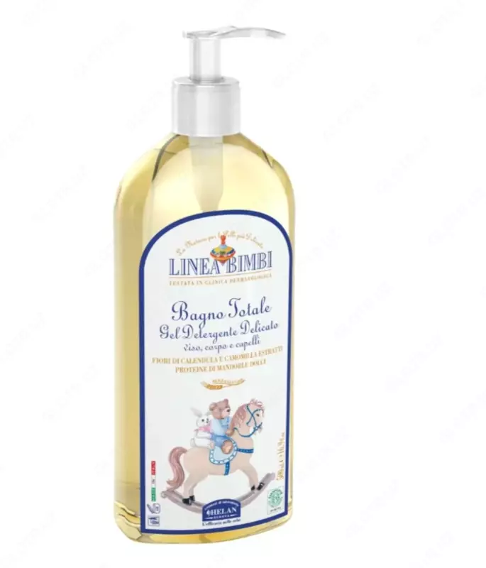 Soch va tana uchun helan bolalar uchun organik shampun-gel Linea Bimbi 500 ml
