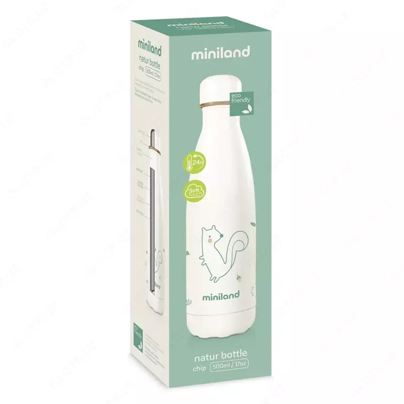 Miniland Термобутылочка Natur Thermos Chip, бурундук , 500 мл