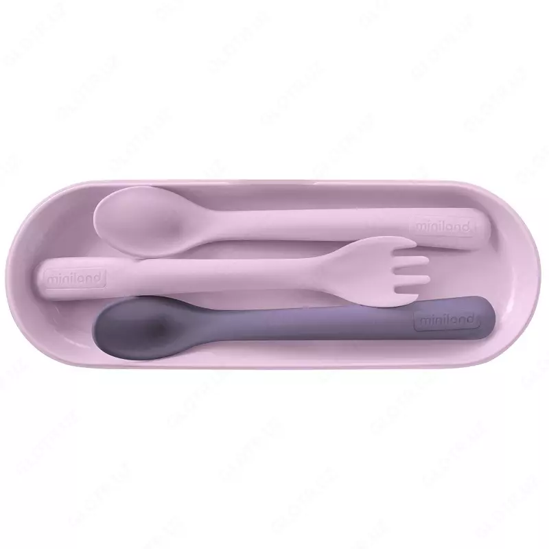 Miniland Terra picnet blush konteyneridagi vilkalar pichoq to'plami