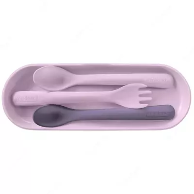 Miniland Terra picnet blush konteyneridagi vilkalar pichoq to'plami