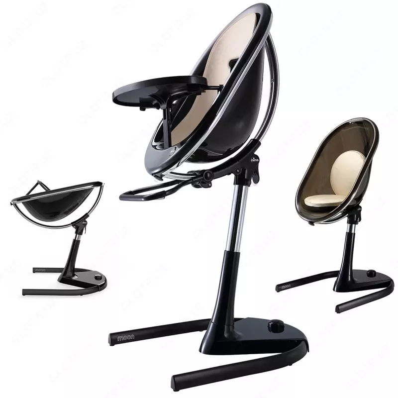 Mima Moon baland stul (qora to'plam, oltin yostiqli o'rindiq)