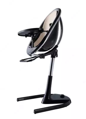 Детский стульчик для кормления Mima Moon (комплект черный, золотое мягкое сиденье)