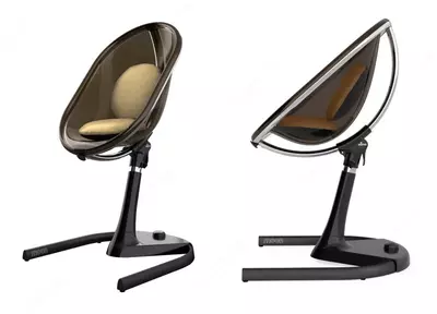 Детский стульчик для кормления Mima Moon (комплект черный, золотое мягкое сиденье)