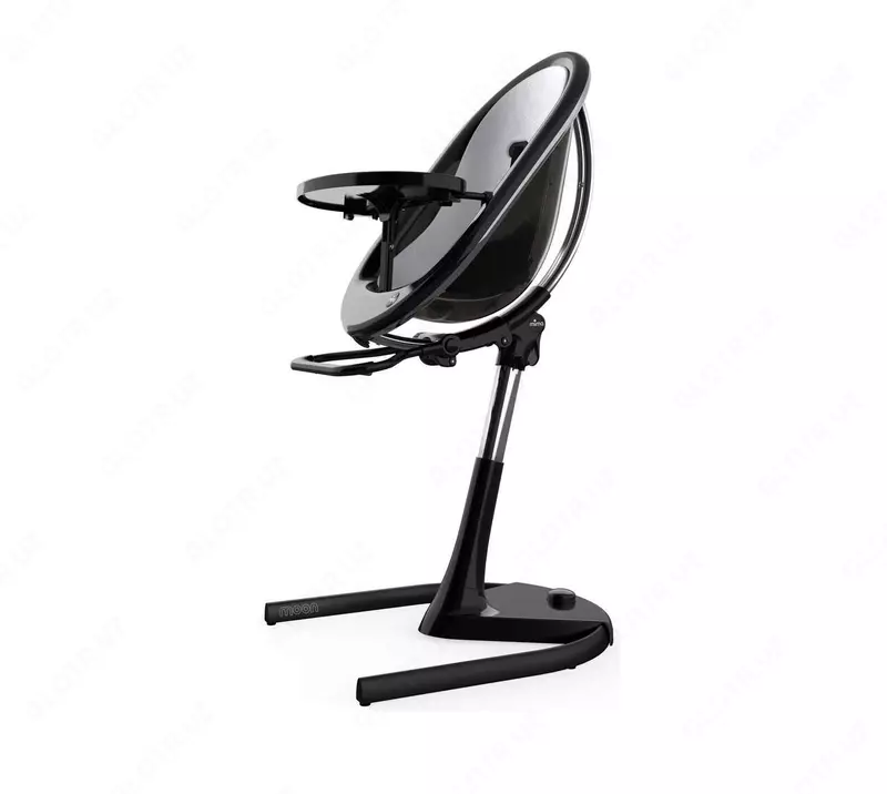 Детский стульчик для кормления Mima Moon (комплект черный, серебрянное мягкое сиденье)