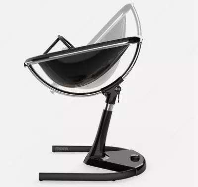 Детский стульчик для кормления Mima Moon (комплект черный, серебрянное мягкое сиденье)