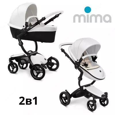 Mima Xari Frame 4G Black 2в1 (люлька + прогулка Snow White)+матрасик