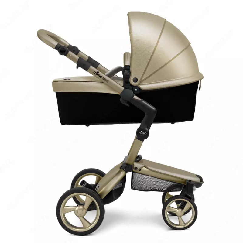 Mima Xari Frame 4G Champagne Gold 2в1 (люлька + прогулка Champagne Gold)+матрасик