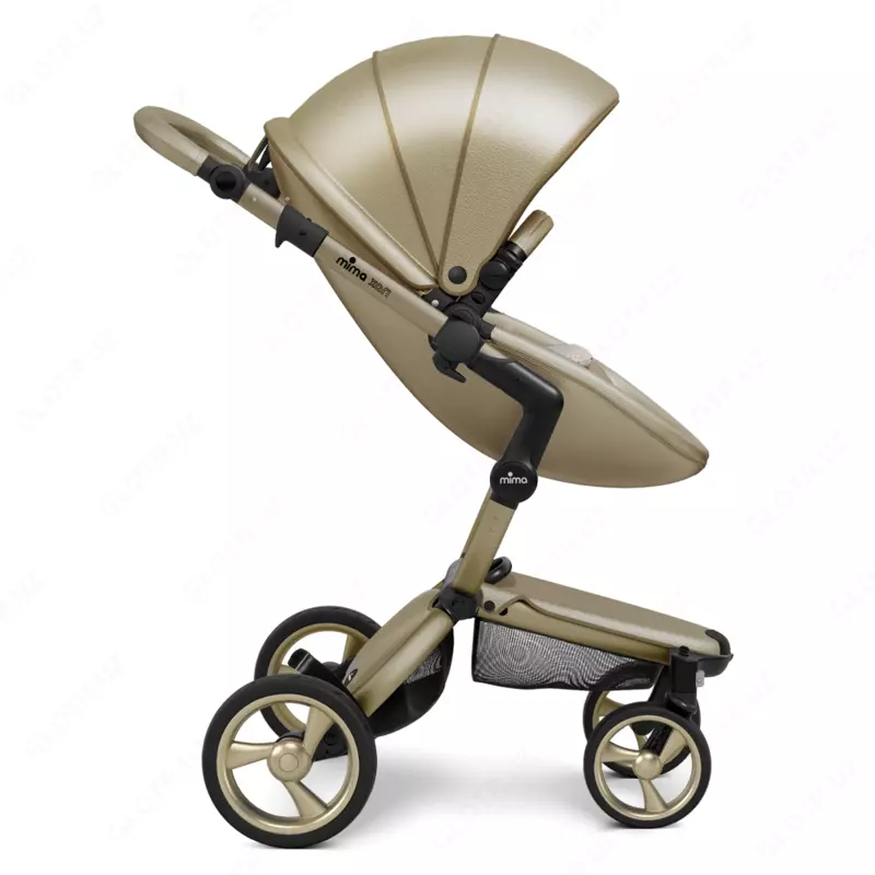Mima Xari Frame 4G Champagne Gold 2в1 (люлька + прогулка Champagne Gold)+матрасик