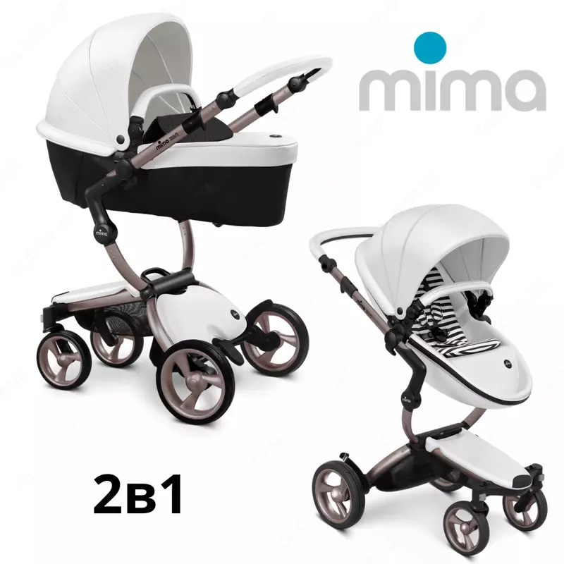 Коляска Mima Xari 4G Rose Gold 2в1 (люлька + прогулка Argento +матрасик)