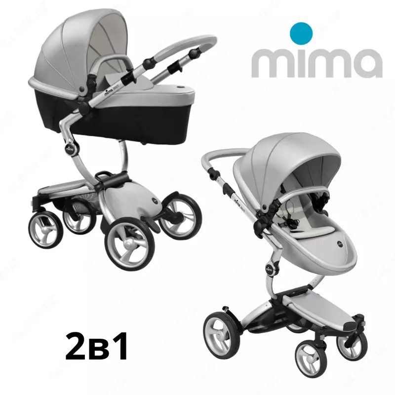 Mima Xari 4G Graphite Grey 2'si 1 aravacha (araba + Snow White sayr + matras)