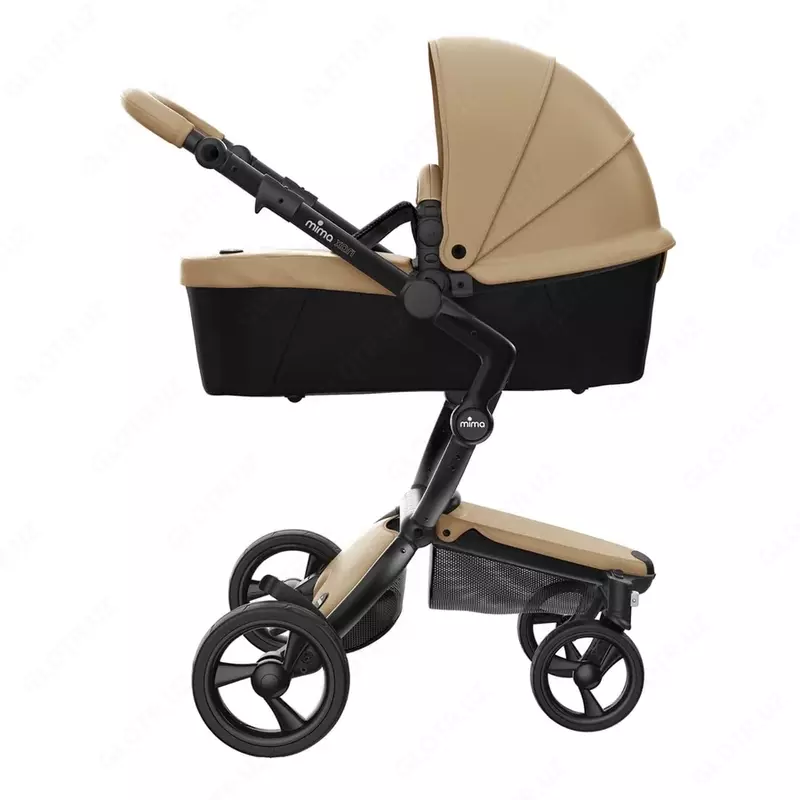 Коляска Mima Xari 4G Graphite Grey 2в1 (люлька + прогулка Latte +матрасик)
