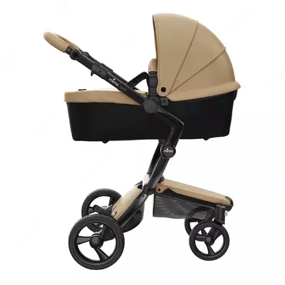 Коляска Mima Xari 4G Graphite Grey 2в1 (люлька + прогулка Latte +матрасик)