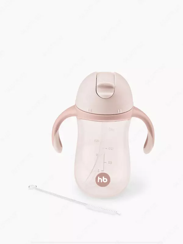 Поильник с трубочкой и ручками 260мл, 2.0 (pink 14010)