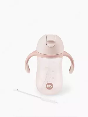 Поильник с трубочкой и ручками 260мл, 2.0 (pink 14010)