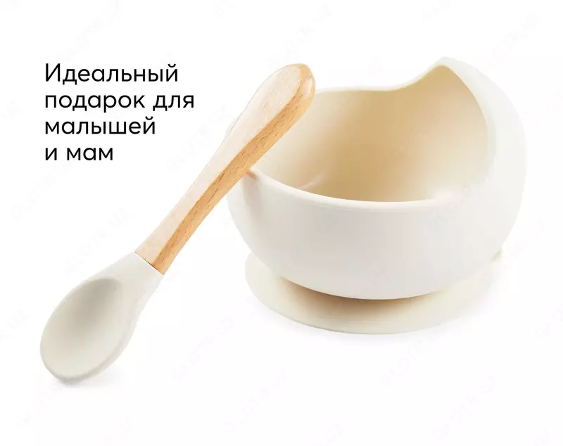 Набор посуды для детей: миска на присоске и ложка (milky, 15064)