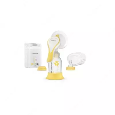 Medela HARMONY Essentials ko'krak pompasi (150 ml shisha, kuch nipeli, 4 paket D/sut yig'ish, 4 ultrat. changni yutish prokladkalar)