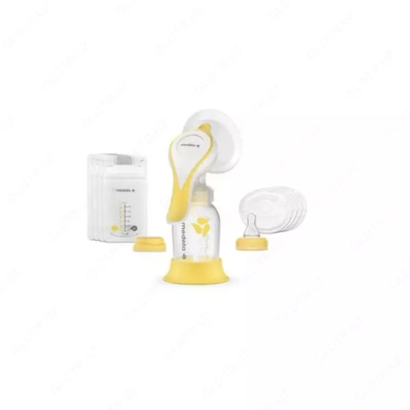 Medela Молокоотсос HARMONY Essentials (бутылка 150 мл, соска сил, 4 пакета д/сбора молока, 4 ультрат. прокладки впитывающие)