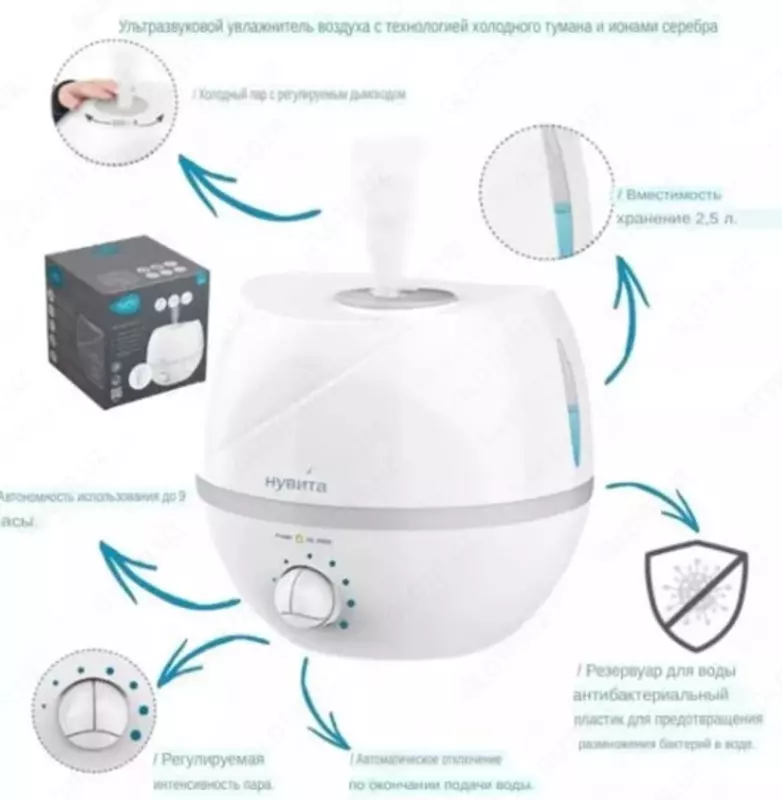 Увлажнитель-очиститель воздуха Холодный туман Nuvita baby (Италия)🇮🇹