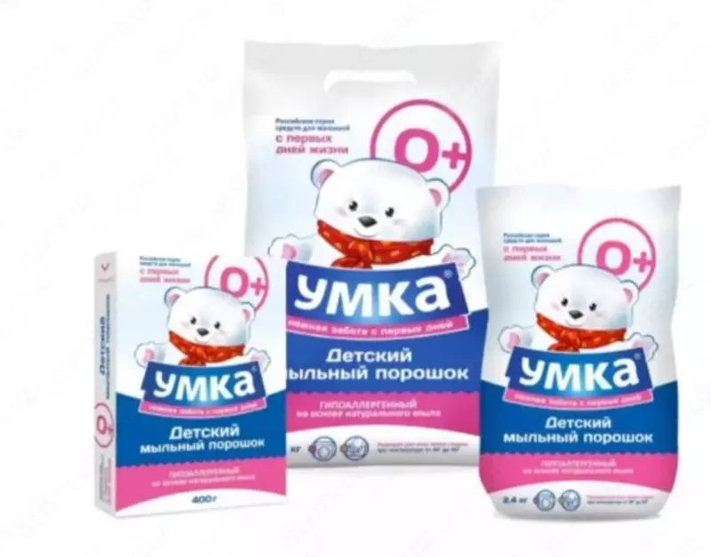 Bolalar uchun kir yuvish kukuni "Umka" 4 kg, 2,4 kg, 400g