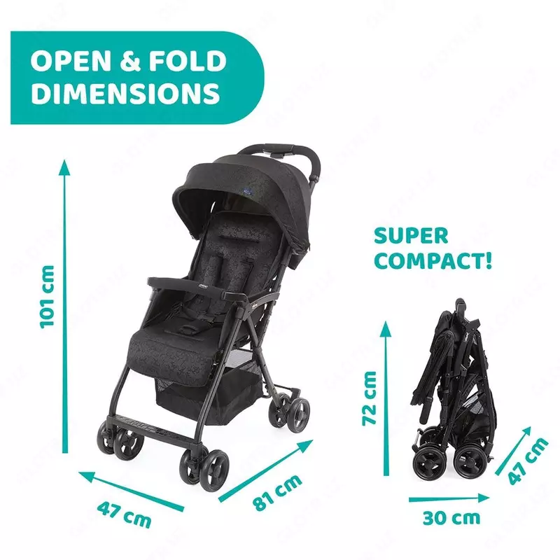 Прогулочная коляска OHLALA 3 STROLLER JET BLACK, арт. CH79733-51