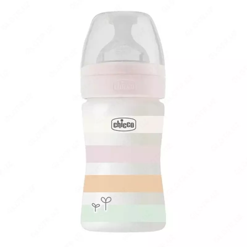 Бутылочка для кормления Well-Being Plastic Feeding Bottle 150ml SLOWFLOW 0м+ SIL, WHITE, арт.CH28611-11